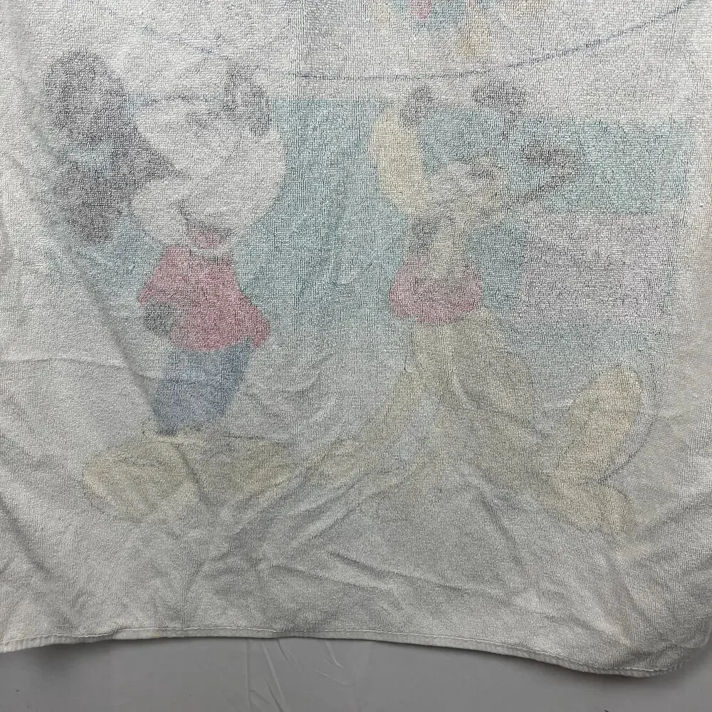 Disney Mickey Beach Towel Franco Vintage Pluto Fish Donald Duck Cotton 90s
